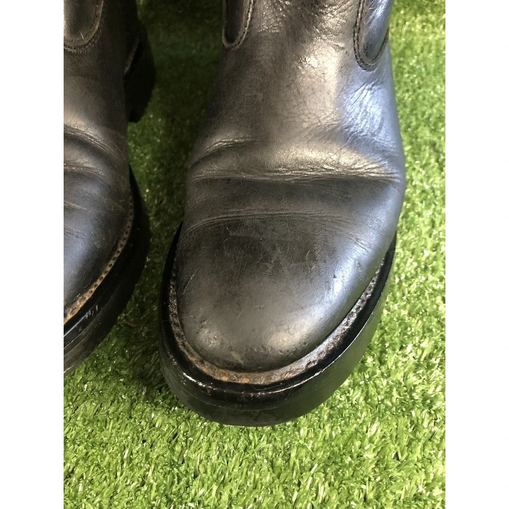 Vintage Harley Davidson USA Black Leather Motorcycle Cowboy Boots Mens 9